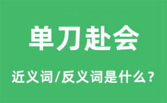 单刀赴会的近义词和反义词是什么_单刀赴会是什么意思?