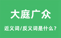 大庭广众的近义词和反义词是什么_大庭广众是什么意思?