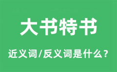 大书特书的近义词和反义词是什么_大书特书是什么意思?