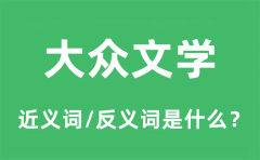大众文学的近义词和反义词是什么_大众文学是什么意思?