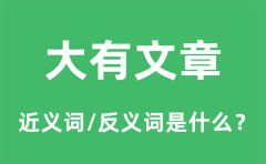 大有文章的近义词和反义词是什么_大有文章是什么意思?
