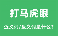打马虎眼的近义词和反义词是什么_打马虎眼是什么意思?