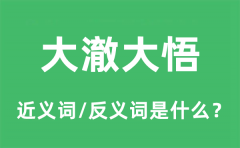 大澈大悟的近义词和反义词是什么_大澈大悟是什么意思?