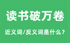 读书破万卷的近义词和反义词是什么_读书破万卷是什么意思?