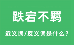 跌宕不羁的近义词和反义词是什么_跌宕不羁是什么意思?