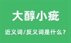 大醇小疵的近义词和反义词是什么_大醇小疵是什么意思?
