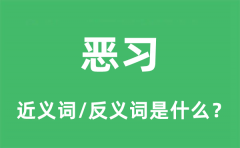 恶习的近义词和反义词是什么_恶习是什么意思?
