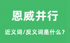 恩威并行的近义词和反义词是什么_恩威并行是什么意思?