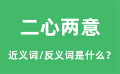二心两意的近义词和反义词是什么_二心两意是什么意思?