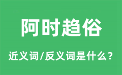 阿时趋俗的近义词和反义词是什么_阿时趋俗是什么意思?