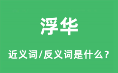 浮华的近义词和反义词是什么_浮华是什么意思?