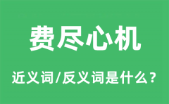 费尽心机的近义词和反义词是什么_费尽心机是什么意思?