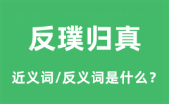 反璞归真的近义词和反义词是什么_反璞归真是什么意思?