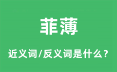 菲薄的近义词和反义词是什么_菲薄是什么意思?
