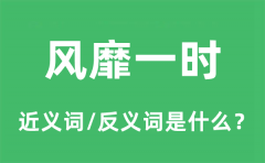 风靡一时的近义词和反义词是什么_风靡一时是什么意思?