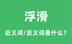 浮滑的近义词和反义词是什么_浮滑是什么意思?