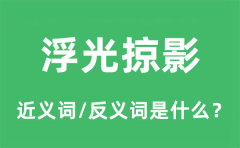 浮光掠影的近义词和反义词是什么_浮光掠影是什么意思?