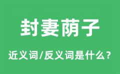 封妻荫子的近义词和反义词是什么_封妻荫子是什么意思?