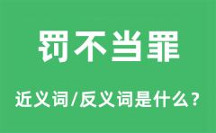 罚不当罪的近义词和反义词是什么_罚不当罪是什么意思?
