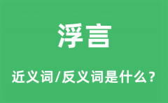 浮言的近义词和反义词是什么_浮言是什么意思?