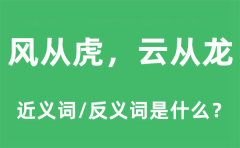 风从虎，云从龙的近义词和反义词是什么_风从虎，云从龙是什么意思?