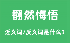 翻然悔悟的近义词和反义词是什么_翻然悔悟是什么意思?