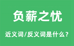 负薪之忧的近义词和反义词是什么_负薪之忧是什么意思?