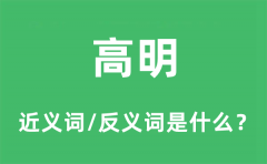 高明的近义词和反义词是什么_高明是什么意思?