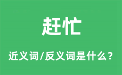 赶忙的近义词和反义词是什么_赶忙是什么意思?