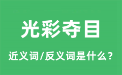 光彩夺目的近义词和反义词是什么_光彩夺目是什么意思?
