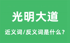 光明大道的近义词和反义词是什么_光明大道是什么意思?