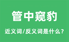 管中窥豹的近义词和反义词是什么_管中窥豹是什么意思?