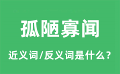 孤陋寡闻的近义词和反义词是什么_孤陋寡闻是什么意思?