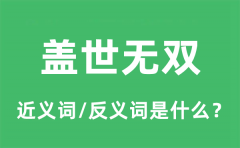 盖世无双的近义词和反义词是什么_盖世无双是什么意思?