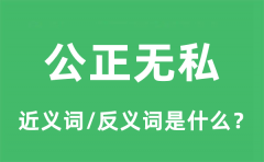 公正无私的近义词和反义词是什么_公正无私是什么意思?