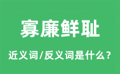 寡廉鲜耻的近义词和反义词是什么_寡廉鲜耻是什么意思?