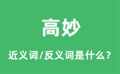 高妙的近义词和反义词是什么_高妙是什么意思?
