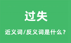 过失的近义词和反义词是什么_过失是什么意思?