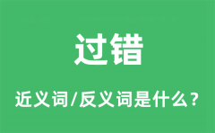 过错的近义词和反义词是什么_过错是什么意思?