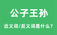 公子王孙的近义词和反义词是什么_公子王孙是什么意思?
