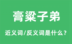 膏粱子弟的近义词和反义词是什么_膏粱子弟是什么意思?