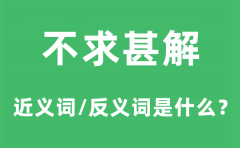 不求甚解的近义词和反义词是什么_不求甚解是什么意思?
