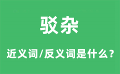 驳杂的近义词和反义词是什么_驳杂是什么意思?