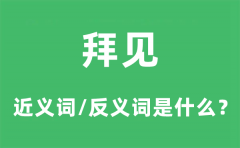 拜见的近义词和反义词是什么_拜见是什么意思?
