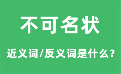 不可名状的近义词和反义词是什么_不可名状是什么意思?