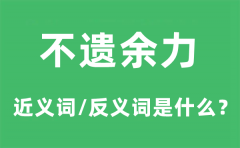 不遗余力的近义词和反义词是什么_不遗余力是什么意思?