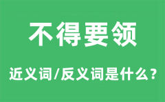 不得要领的近义词和反义词是什么_不得要领是什么意思?