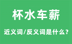 杯水车薪的近义词和反义词是什么_杯水车薪是什么意思?