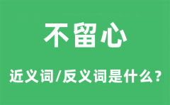不留心的近义词和反义词是什么_不留心是什么意思?
