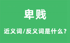 卑贱的近义词和反义词是什么_卑贱是什么意思?